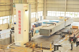 Large CNC floor milling and boring machine